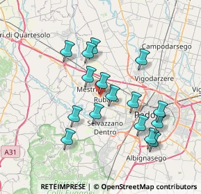 Mappa SS  11 Km 375+835 N. Snc, 35035 Mestrino PD, Italia (6.78875)