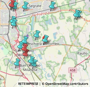 Mappa Via Belli, 20068 Peschiera Borromeo MI, Italia (5.58737)