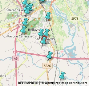 Mappa Cantone Burzio, 10015 Ivrea TO, Italia (2.807)