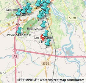 Mappa Cantone Burzio, 10015 Ivrea TO, Italia (2.445)