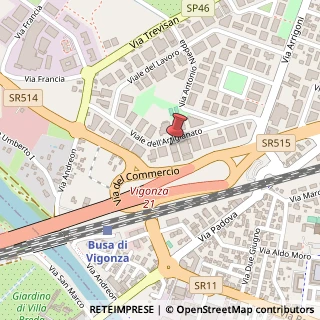 Mappa Viale Dell'Artigianato, 13, 35010 Vigonza, Padova (Veneto)
