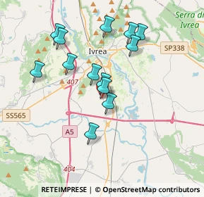 Mappa Via Canton Mussano, 10015 Ivrea TO, Italia (3.33462)