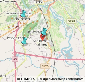 Mappa Via Canton Mussano, 10015 Ivrea TO, Italia (3.11818)