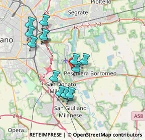 Mappa Via Enrico Toti, 20068 Peschiera Borromeo MI, Italia (3.59786)