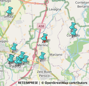 Mappa Via Alberico da Merlino, 26833 Merlino LO, Italia (2.70667)