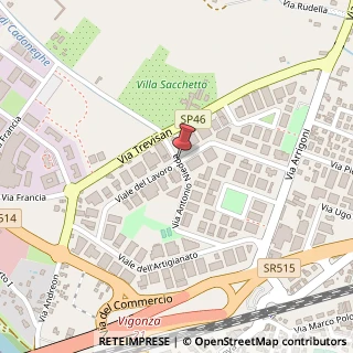 Mappa Viale del lavoro 26, 35010 Vigonza, Padova (Veneto)