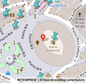 Mappa Piazza Brà, 37121 Verona VR, Italia (0.1295)