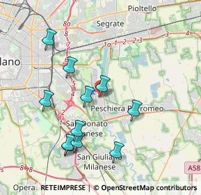 Mappa Via Fratelli Bandiera, 20080 Peschiera Borromeo MI, Italia (3.85545)