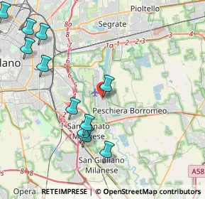 Mappa Via Fratelli Bandiera, 20080 Peschiera Borromeo MI, Italia (5.2375)