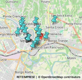 Mappa Via Cantarane, 37128 Verona VR, Italia (1.36111)
