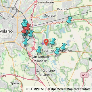 Mappa Via 4 Novembre, 20068 Peschiera Borromeo MI, Italia (3.95786)