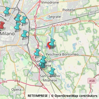 Mappa Via Giuseppe Garibaldi, 20068 Peschiera Borromeo MI, Italia (5.19583)