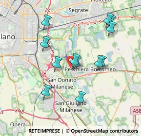 Mappa Via della Boscana, 20068 Peschiera Borromeo MI, Italia (3.60667)