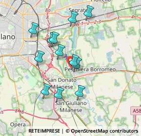 Mappa Via della Boscana, 20068 Peschiera Borromeo MI, Italia (3.37667)