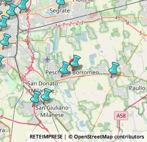 Mappa Via Carlo Goldoni, 20068 Peschiera Borromeo MI, Italia (6.45615)