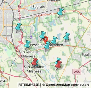 Mappa Via Biassano, 20068 Peschiera Borromeo MI, Italia (3.58)