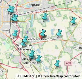 Mappa Via Papa Giovanni XXIII, 20068 Peschiera Borromeo MI, Italia (4.28389)