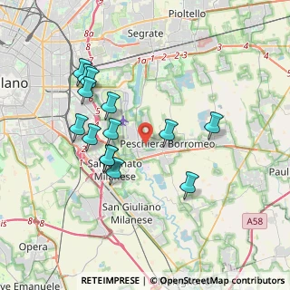 Mappa Via Giosuè Carducci, 20068 Peschiera Borromeo MI, Italia (3.56214)