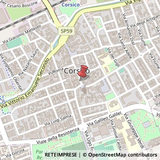 Mappa Via Camillo Benso Conte di Cavour,  57, 20094 Corsico, Milano (Lombardia)