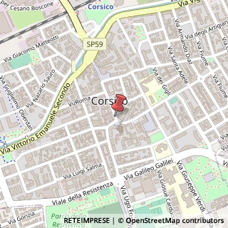 Mappa Via Camillo Benso Conte di Cavour,  59, 20094 Corsico, Milano (Lombardia)