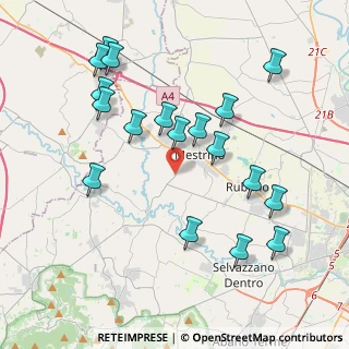 Mappa Via Tevere, 35025 Mestrino PD, Italia (4.21333)