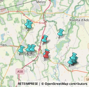Mappa Via Fratelli Cervi, 26833 Merlino LO, Italia (4.12857)