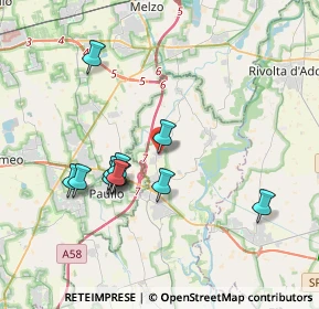 Mappa Via Fratelli Cervi, 26833 Merlino LO, Italia (3.47091)