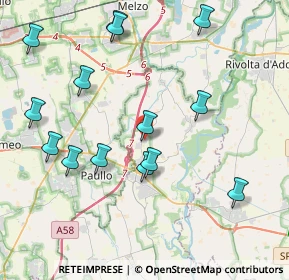 Mappa Via Fratelli Cervi, 26833 Merlino LO, Italia (4.44643)