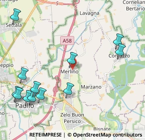 Mappa Via Fratelli Cervi, 26833 Merlino LO, Italia (2.67583)