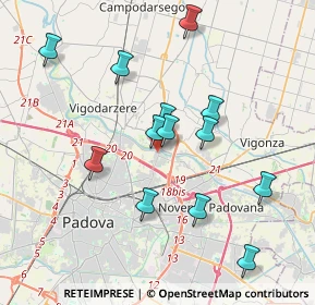 Mappa Via Giordano Bruno Rossoni, 35129 Padova PD, Italia (3.62923)