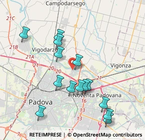 Mappa Via Giordano Bruno Rossoni, 35129 Padova PD, Italia (3.90786)