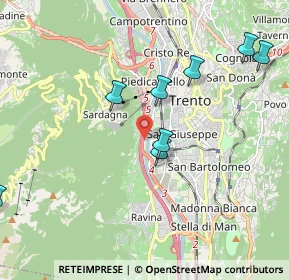 Mappa Tangenziale Ovest, 38121 Trento TN, Italia (2.79462)