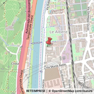 Mappa Via Roberto da Sanseverino, 95, 38122 Trento, Trento (Trentino-Alto Adige)