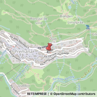 Mappa Via Prealpi, 38, 23834 Premana, Lecco (Lombardia)