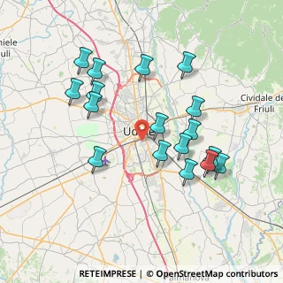 Mappa Via Montebello, 33100 Udine UD, Italia (7.27)