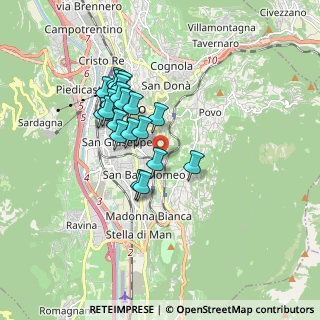 Mappa Via Dante Sartori, 38122 Trento TN, Italia (1.4425)
