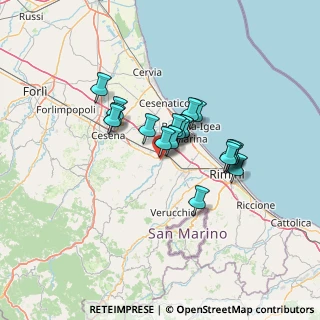 Mappa Via Gaggio, 47039 Savignano sul Rubicone FC, Italia (9.95947)