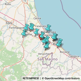 Mappa Via Gaggio, 47039 Savignano sul Rubicone FC, Italia (9.74471)