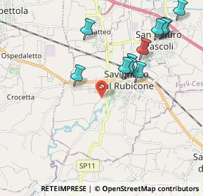 Mappa Via Gaggio, 47039 Savignano sul Rubicone FC, Italia (2.21091)