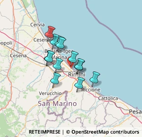 Mappa Via Fabrizio de André, 47900 Rimini RN, Italia (9.19385)