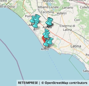 Mappa Via Nettunense, 00042 Anzio RM, Italia (9.98833)