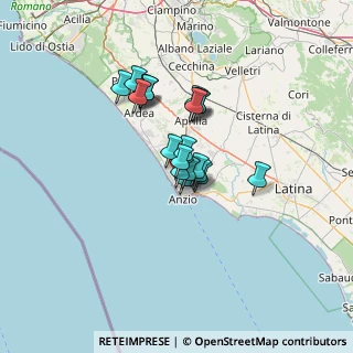 Mappa Via del Pino, 00042 Anzio RM, Italia (9.6075)