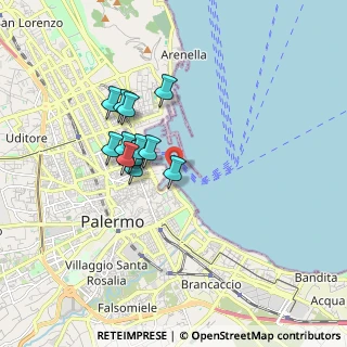 Mappa Via Molo Sud, 90133 Palermo PA, Italia (1.49167)