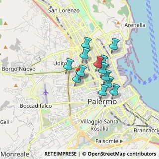 Mappa Via Crociferi, 90145 Palermo PA, Italia (1.36286)