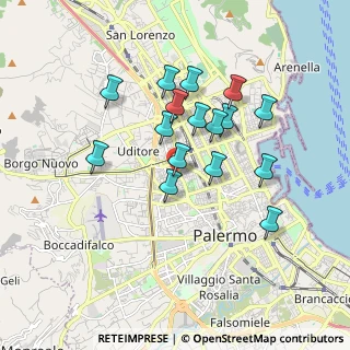 Mappa Via Ugo Falcando, 90145 Palermo PA, Italia (1.69563)