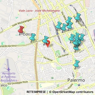 Mappa Via Valerio Rosso, 90145 Palermo PA, Italia (1.315)