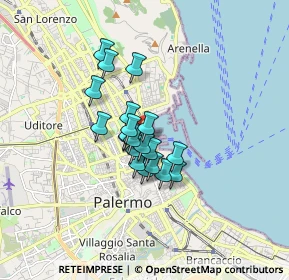Mappa Via Cusimano, 90100 Palermo PA, Italia (1.2095)