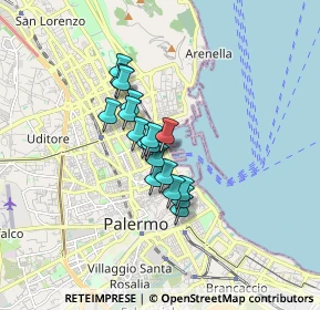 Mappa Via Cusimano, 90100 Palermo PA, Italia (1.21444)