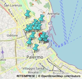 Mappa Via Cusimano, 90100 Palermo PA, Italia (1.198)