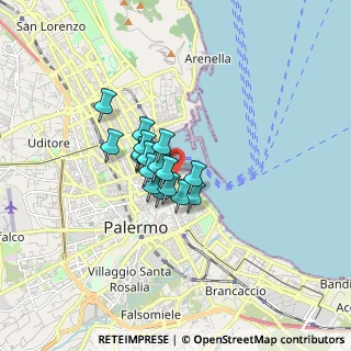 Mappa Via Alessandro Volta, 90133 Palermo PA, Italia (1.08529)